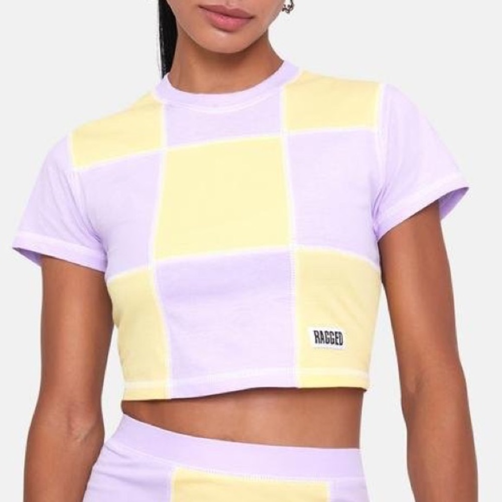 The Ragged Priest Checkerboard Ringer Tee